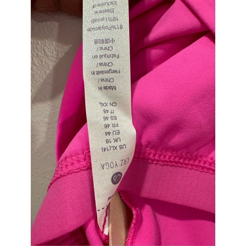 CRZ YOGA Butterluxe Racerback High Neck Longline‎ Sports Bras  pink size xl - Picture 6 of 8